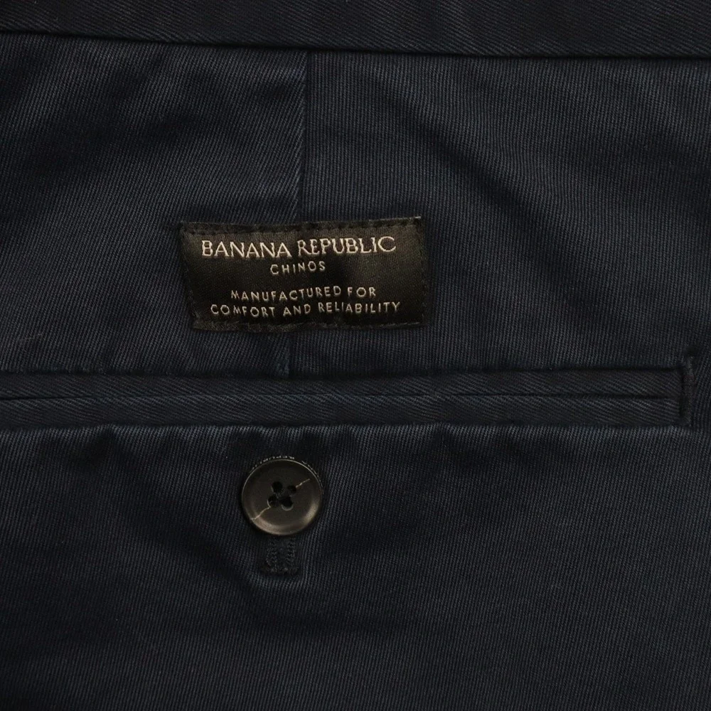 Banana Republic Pants Mens 36x34‎ Tapered Fit Khaki Stretch Flex Flat Front Blue